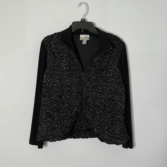 Joseph Ribkoff Black Ruffle Veston Jacket - Picture 1 of 5